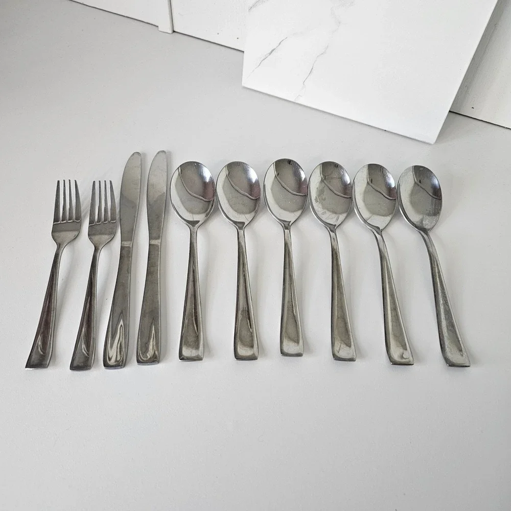 Stainless China Silverware Set 10‎ Pieces Forks Knives Spoons Flatware